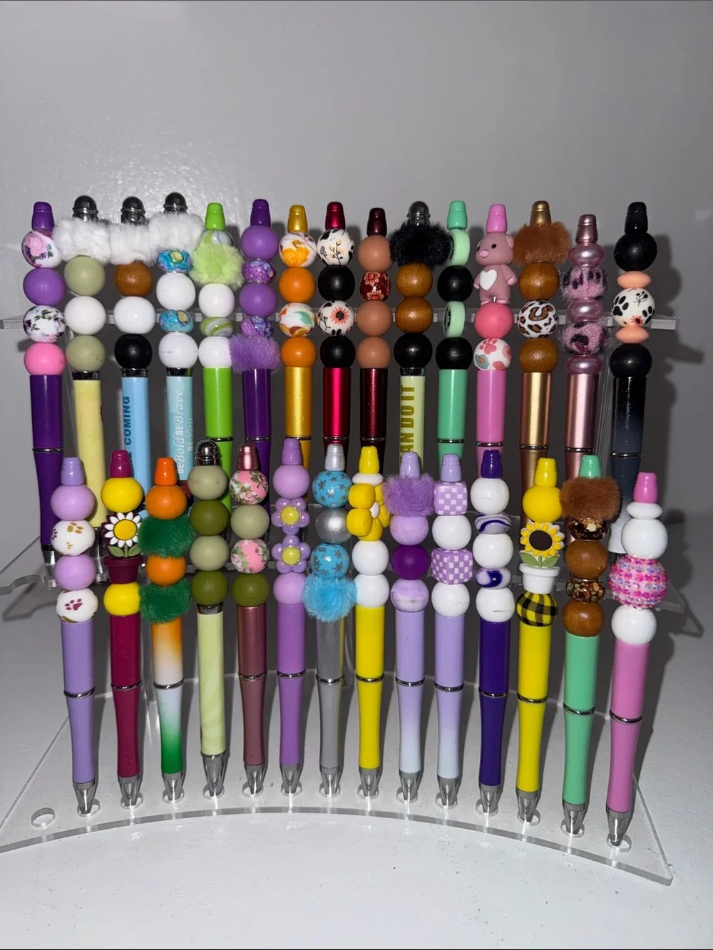 Colorful Beaded Ballpoint Pen Set - Multicolor Decorative Pens for Home Office